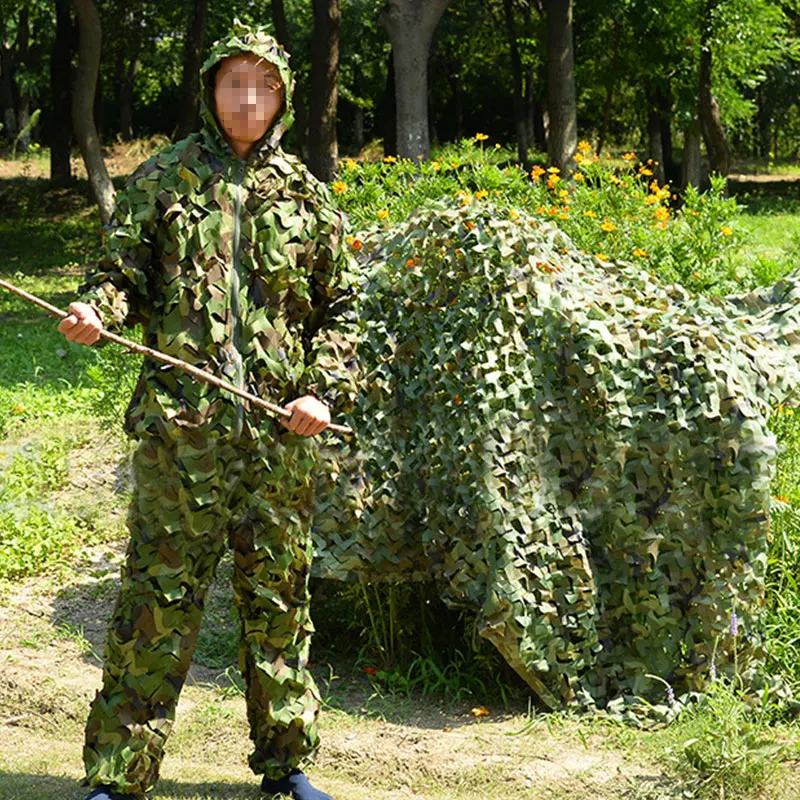 Камуфляж джунгли Снайпер Ghillie костюм высокое качество охота 3D лист камуфляж одежда скрининг и дерево стенд