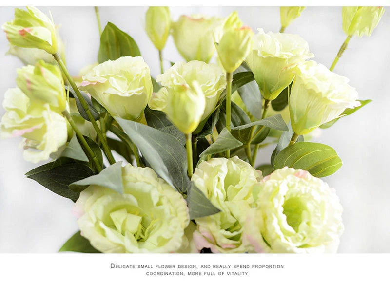 1 шт. Европейский искусственный цветок 3 головки поддельные Eustoma Gradiflorus Lisianthus Рождество Свадьба Праздник декор дома 5 цветов