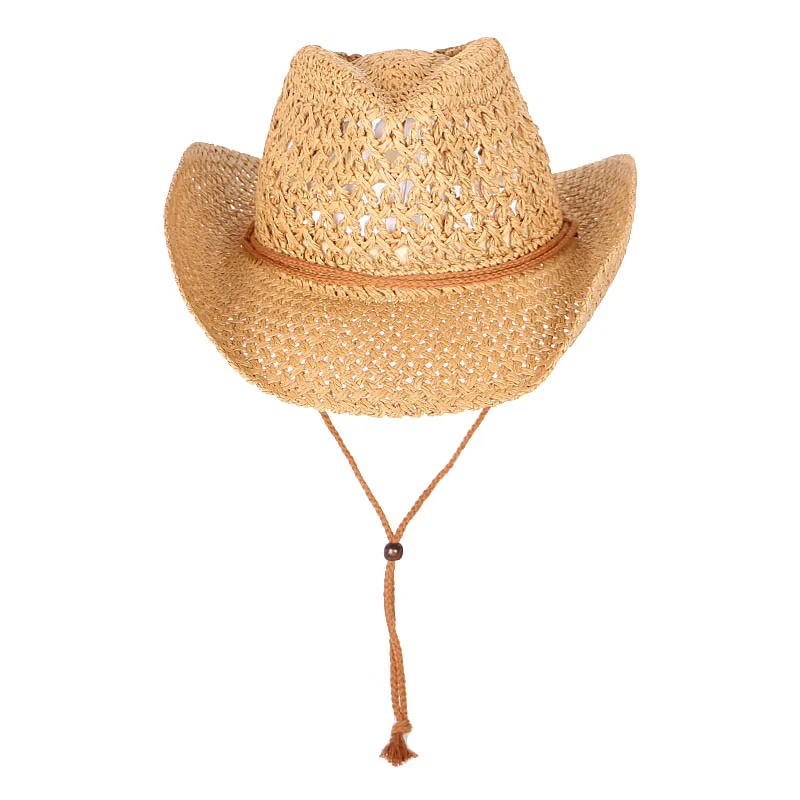 Ковбойская шляпа в западном стиле для мужчин, летняя кепка для женщин, соломенная шляпа от солнца с широкими полями