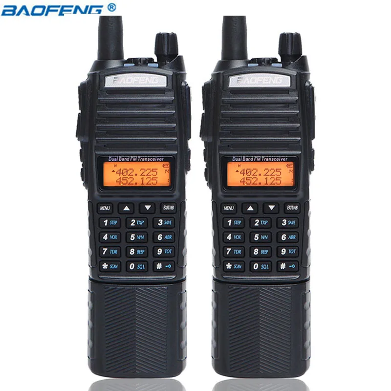 

2PCS Baofeng UV-82 Plus Walkie Talkie 8W Powerful UHF VHF Dual Band 10KM Long Range 3800mAh Battery With DC Connector Ham Radio