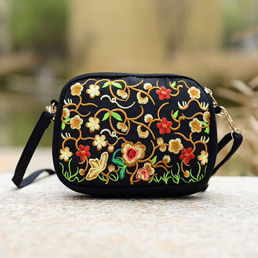 Винтаж вышивка Для женщин сумка Boho тайский Стиль вышитые Посланник маленький