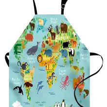 Фартук на заказ карта животного мира для детей мультфильм горы леса для женщин и мужчин Дети кухня Pinafore для приготовления пищи