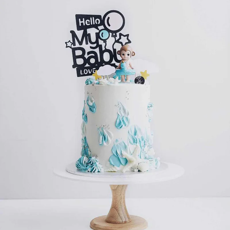 Розовые и синие украшения для торта с надписью «Baby shower», вечерние украшения для выпечки на день рождения, с флагом для торта «love you»