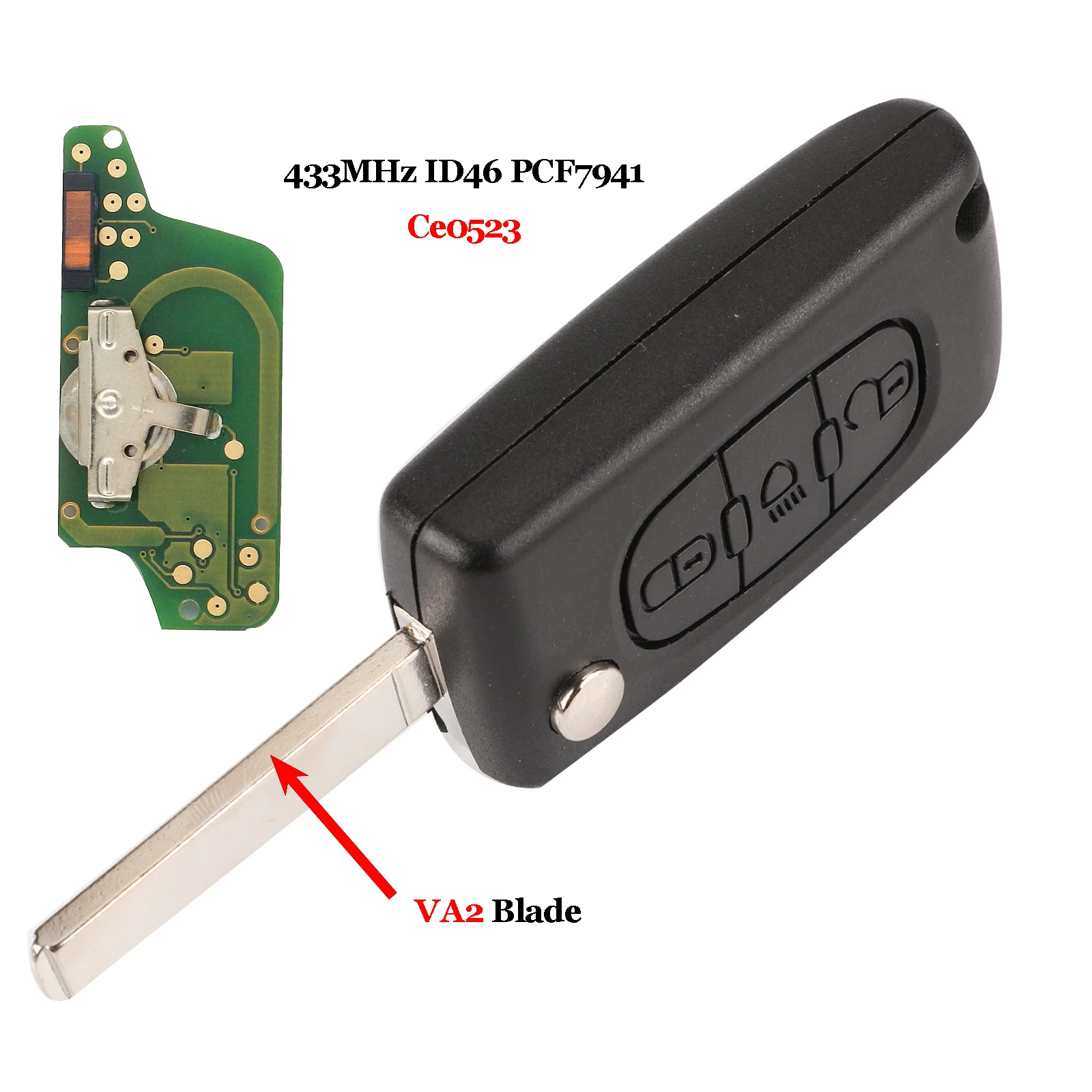 Пульт дистанционного управления автомобильный ключей Управление брелок для peugeot 207 307 308 407 607 807 Citroen C3 C4 C5 C6 C8 XSARA PICASSO 3 BTN HU83 CE0523 - Цвет: VA2 Ce0523