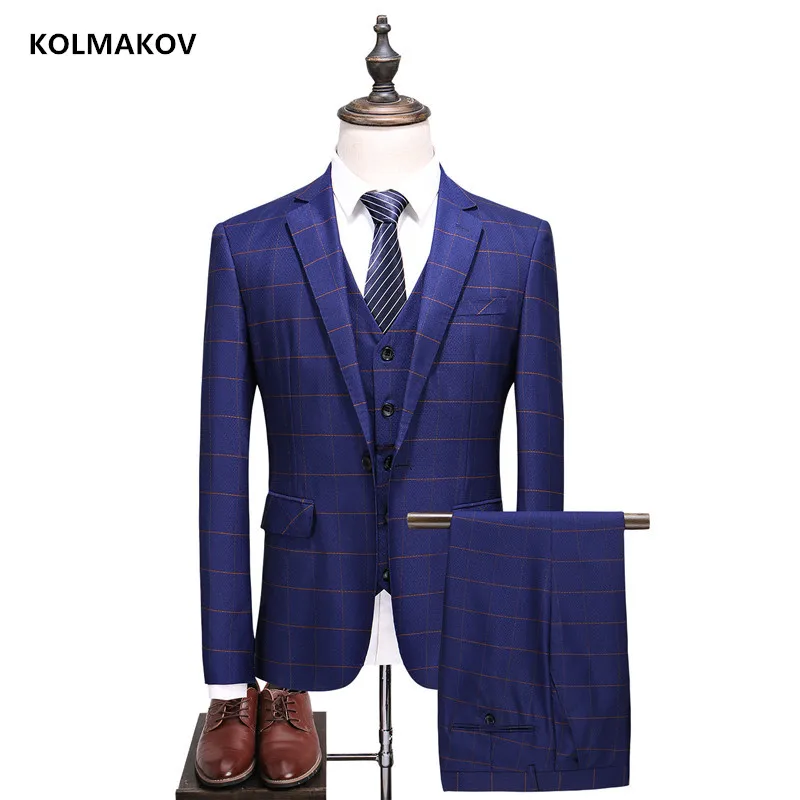 2018 new plus size 5xl mens suits Slim Fit wedding groom good quality