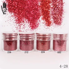 1 баночка/коробка 10 мл для ногтей 4 винно-Красного цвета Блестки для ногтей тонкая пудра для гелевого украшения ногтей дополнительно 300 цветов 4-28