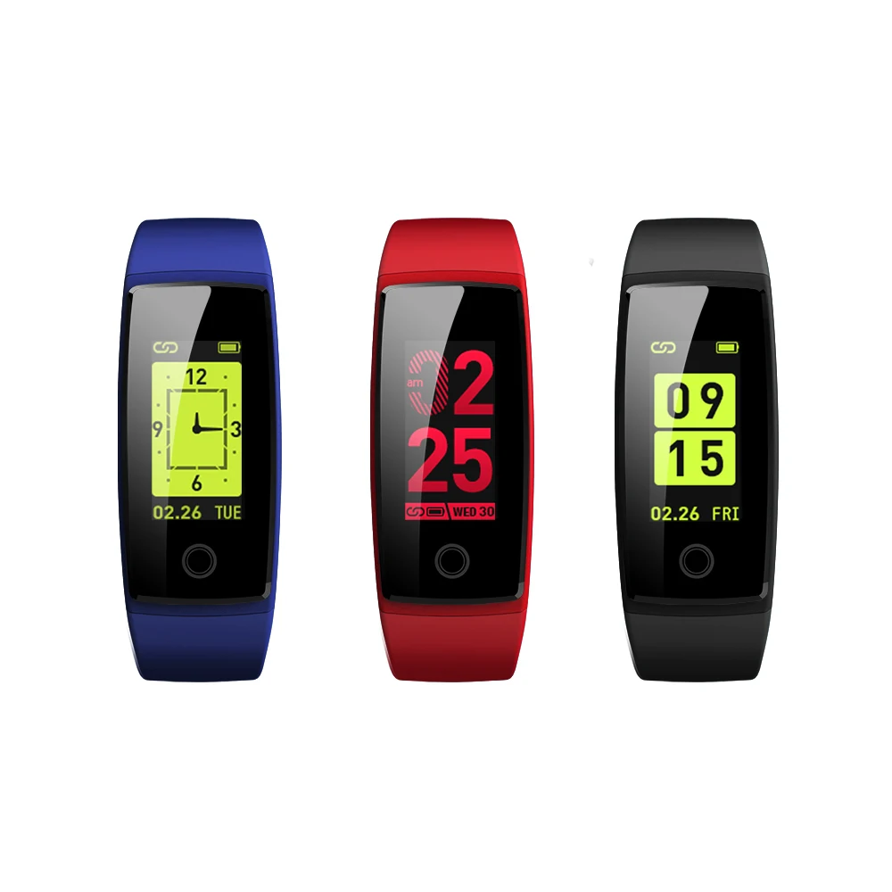 Color Screen Bluetooth Heart Rate Blood Pressure Monitor Smart Bracelet Pedometer Exercise Sport Wristband for IOS/Android