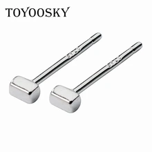 S925 Стерлинговое Серебро, минималистичные квадратные серьги-гвоздики 2 мм* 3 мм, модные мужские и женские повседневные геометрические Подарочные ювелирные изделия