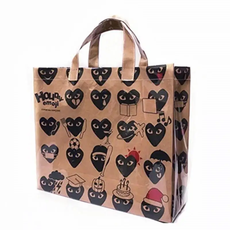

Casual printing large-capacity handbag box open pleated tote bag polyester solid color paper handbag clear bag