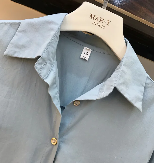 À Bleue Paquet Taille pièce Ciel 2019 Ensemble Ol Haute Manches Femmes Dames Hanche Jupe Pu Nouveau Longues Printemps Carreaux Deux Revers Chemise De Mini x7qTXwz7v