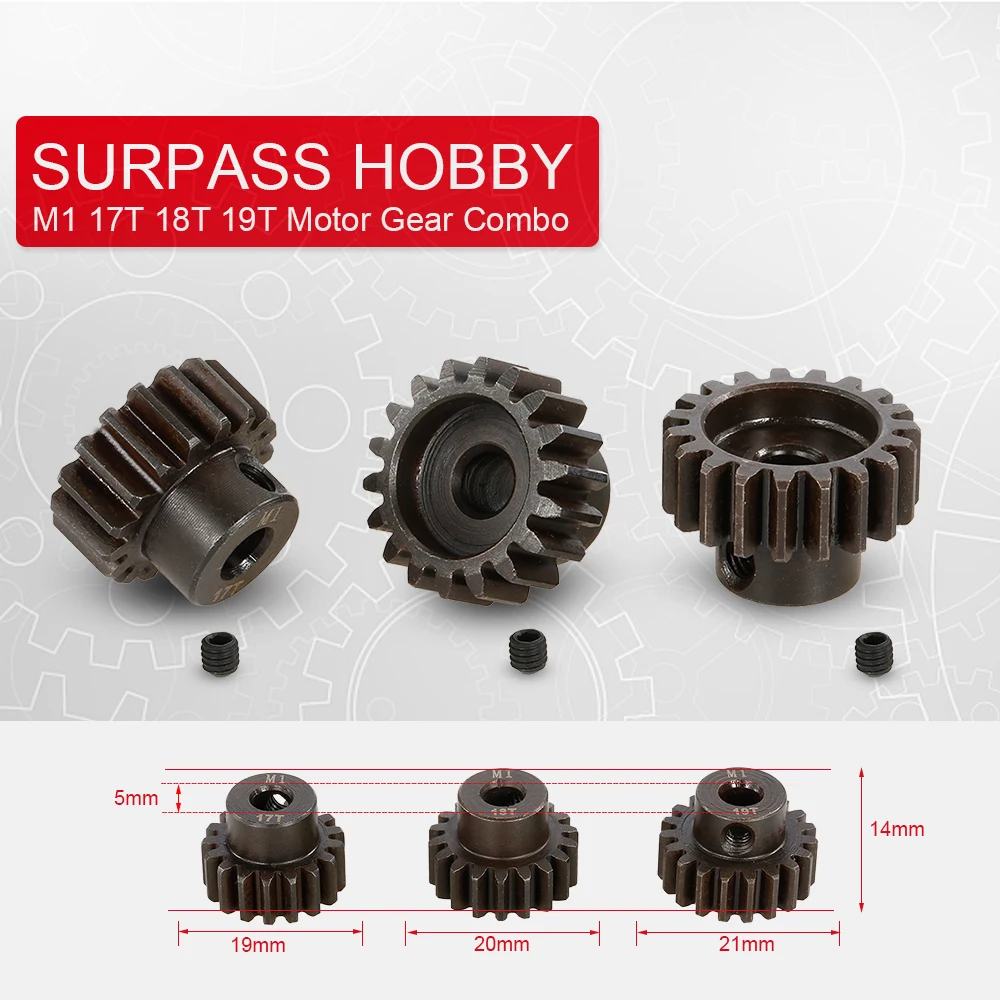 SURPASS HOBBY M1 11T 12T 13T /14T 15T 16T /17T 18T 19T /20T 21T 22T Шестерня двигателя для 1/8 RC автозапчастей