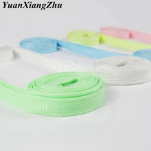 1 пара Спортивные Светящиеся шнурки светится в темноте ночной цвет флуоресцентные шнурки спортивные плоские шнурки горячая Распродажа YG-2