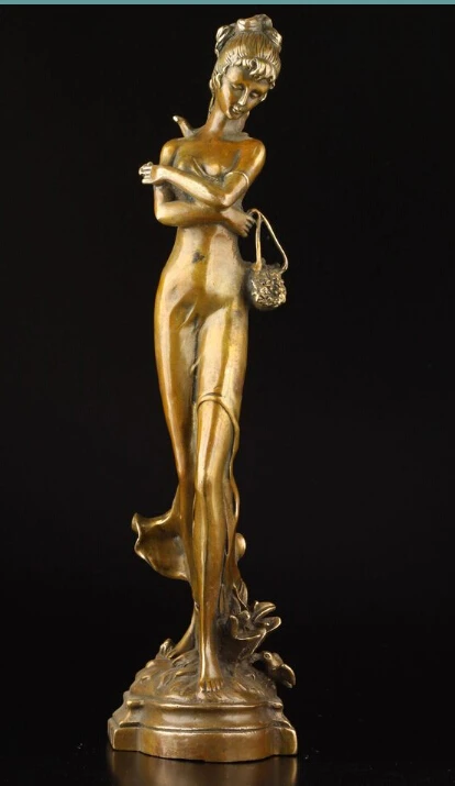 

free Collection Sexy Naked Sexy Goddess Statue Hot Casting Bronze Sculpture Art fast