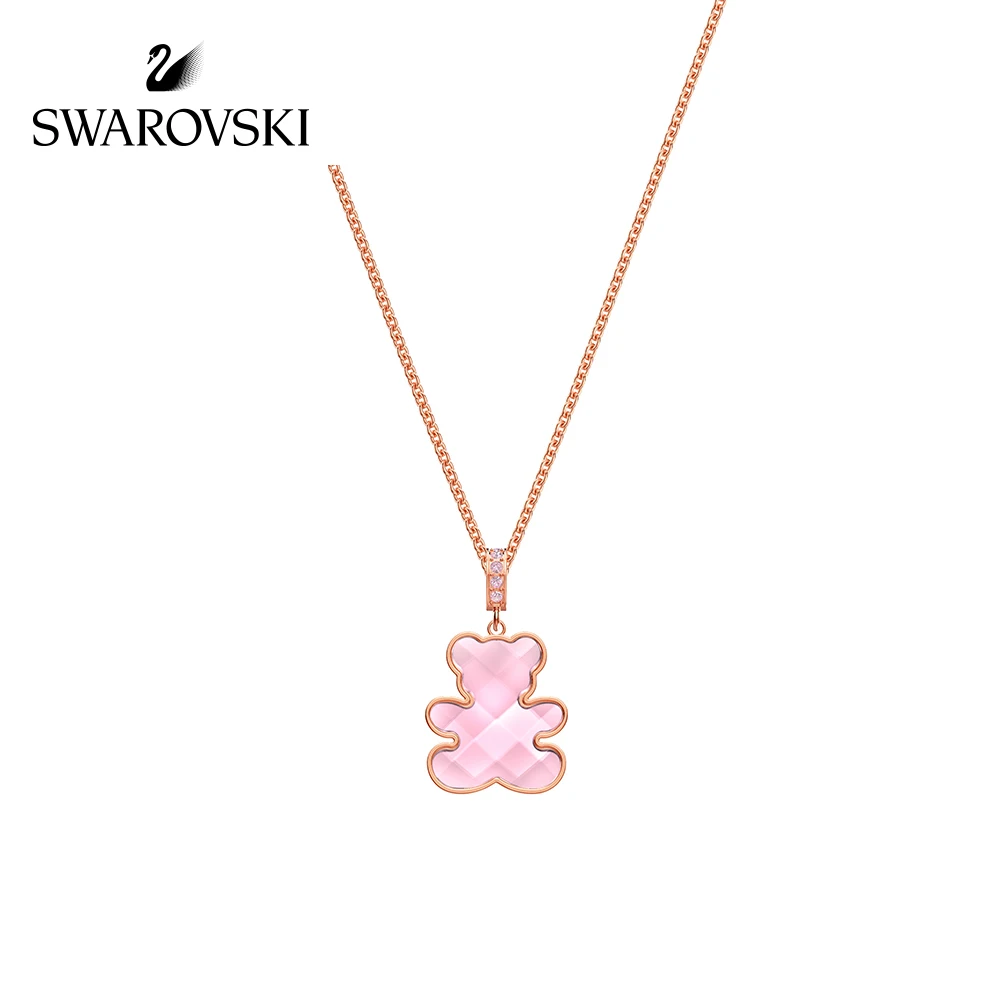 

Genuine Swarovski Teddy Bear Pendant Necklaces Crystal Necklace Charming And Lively Womens Necklaces Fine Jewelry5409512