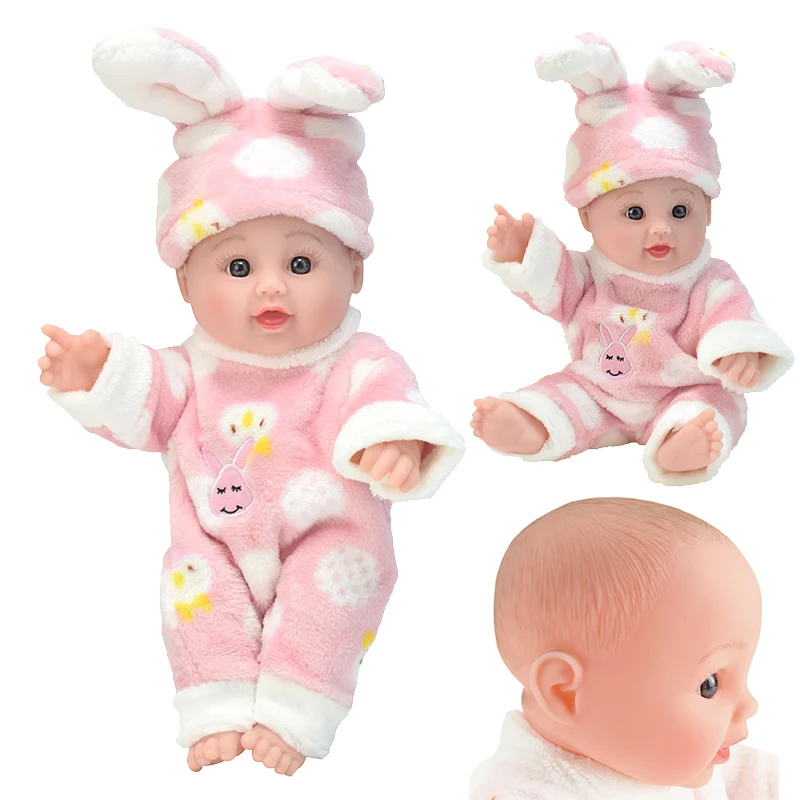 

bunny boneca doll reborn black oyuncak oyuncak girl rabbit silicone Soft Vinyl lalka Lifelike Alive baby toy Birthday gift