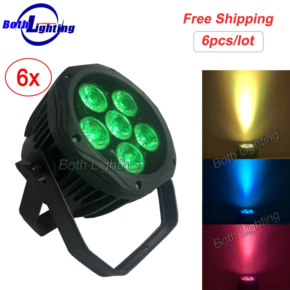 

Battery Power Stage Lights DMX LED Par Light 6*18w RGBWA+UV 6in1 LED Waterproof LED Flat Light DJ Party Stage Washer Lighting