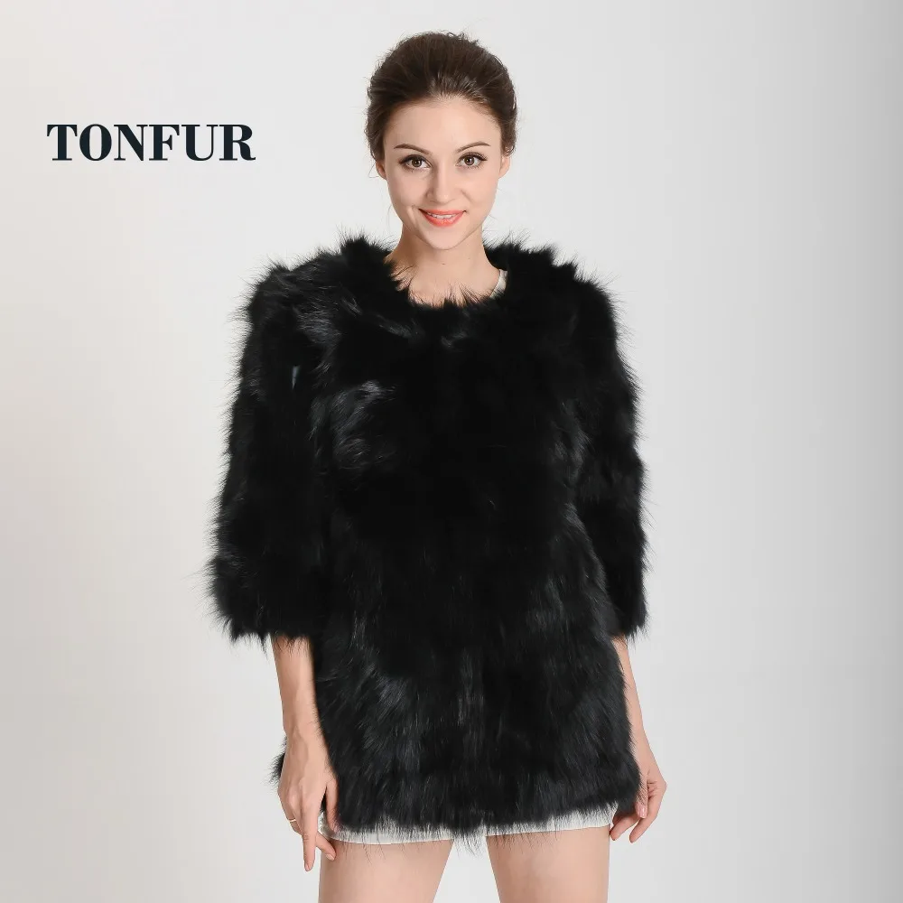 

2019 New Women Real Raccoon Fur Coat Genuine Natural Raccoon fur Jacket Lady Free shipping THP61