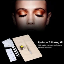 Microblading тату-макияж бровей Наборы набор с 5 иглы брови татуировки Pen пигмент Практика бровей косметической татуировки инструмент