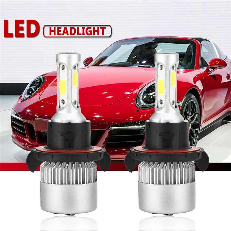 

S2 H13/9008 LED Car Front Fog Lamps Motorcycle Double Headlights 2PCS 6000K DC9-32V 80W Fog Lamp Bulb Light Scooter Auto LampLED