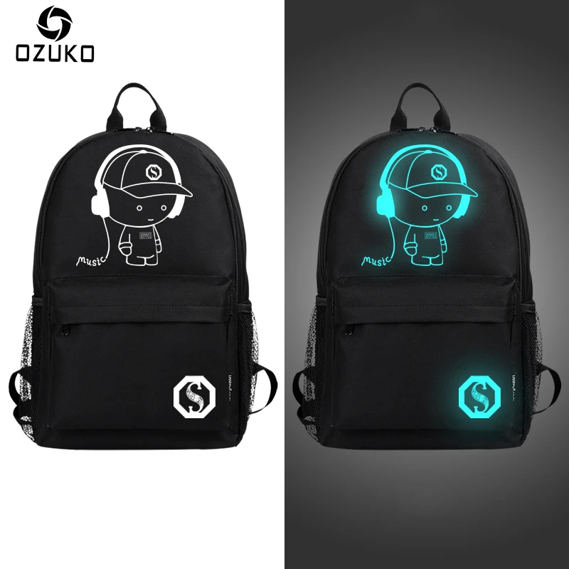 2018 New Fashion Noctilucent Backpack Men's Anime Cartoon Student Luminous School Bag Teenagers Women Casual Male Travel Mochila | Багаж и