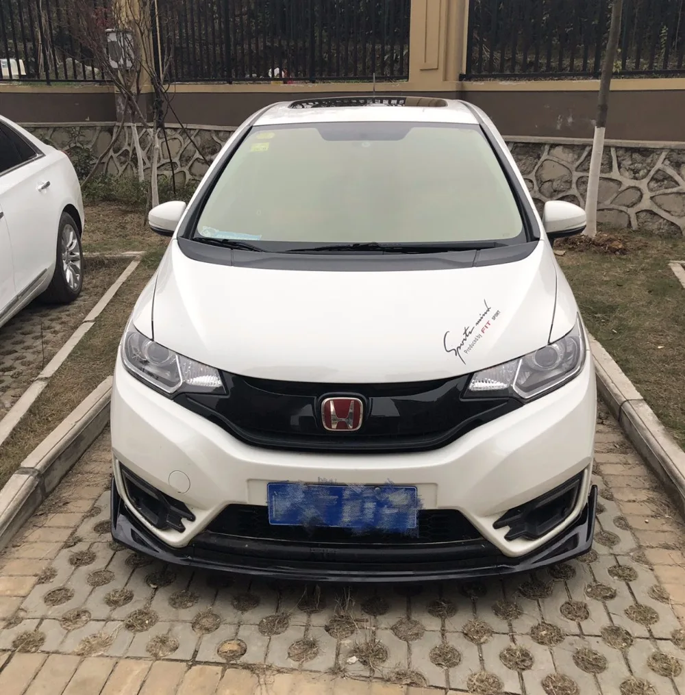 Для Honda Jazz Fit передний бампер диффузор протектор для- Fit GK5 обвес бампер задняя Лопата губы задний спойлер черный