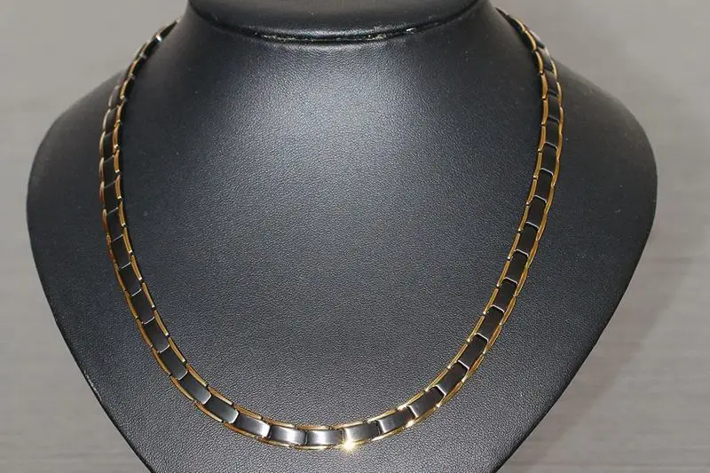 Stainless Steel Magnet Germanium Far Infrared Chain link Necklace for Men Women Chokers Slimming Necklaces Health Jewelry-5