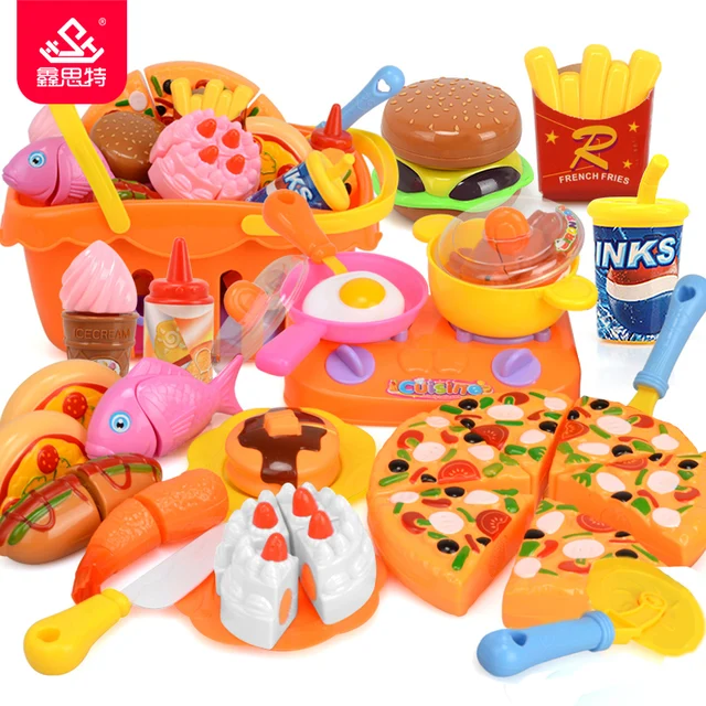children kitchen toy girls pretend play plastic food cooking set
