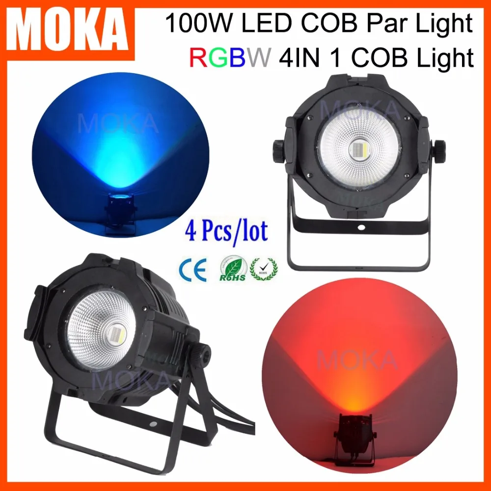 4Pcs/Lot COB LED Par 100 Watt Lighting 1 High Brightness Light 2 DMX Channels Strobe Effect Bar Lights | Лампы и освещение