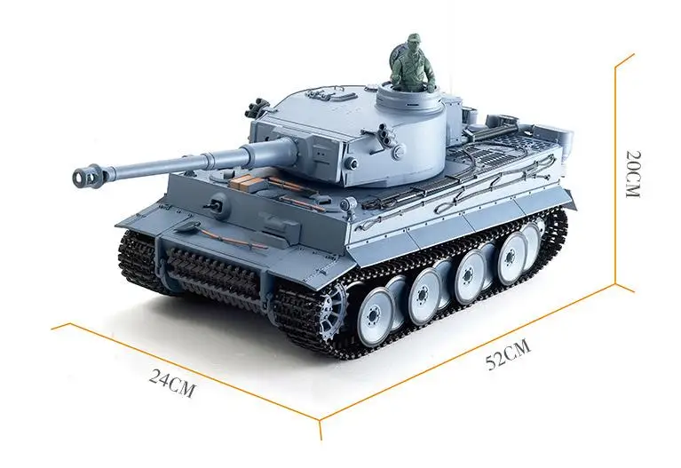 Радиоуправляемый 1:16 масштаб 2,4 ГГц немецкий боевой танк Tiger I RC боевой танк дым и звук(металлическая шестерня и треки