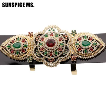 

SUNSPICE MS Fashion Women Belt Buckle Jewelry Body Chain Hollow Flower Metal Full Crystal Belt Accessories Waist Bijoux Gift New