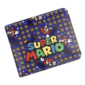 

Kawaii Super Mario Print Wallets Men Women Games Featured Purse PU Leather Card Holder Bags carteira Gift Young Short Wallet