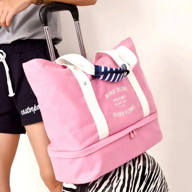 Дорожная сумка для путешествий, сумка для путешествий, большие сумки для женщин и мужчин, органайзер для костюма, сумка для упаковки, сумка для путешествий - Цвет: Розовый
