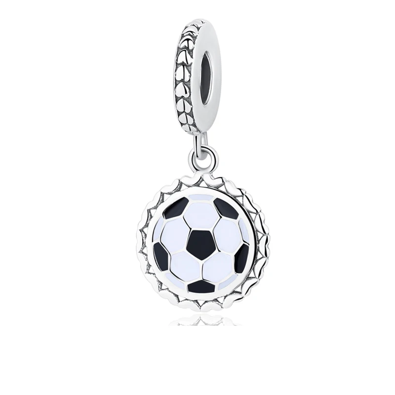 Casque de football 925 Sterling Silver Bracelet charm ou Collier Pendentif