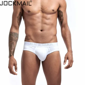 

JOCKMAIL Brand Sexy Men's Underwear Basic Cotton Brief high quality white black gray M -XXL Gay underwear men bikini slip homme