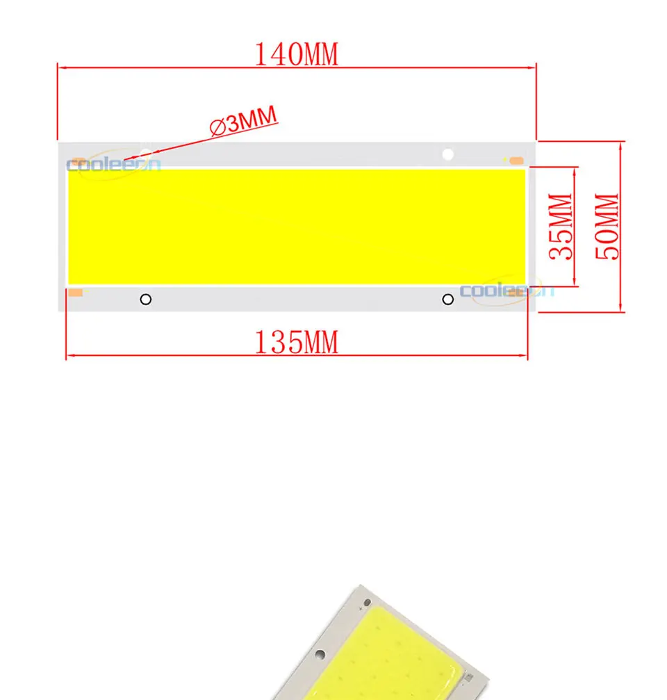 140x50mm LED Panel Light with Dimmer Warm Natural Cold White Dimmable 20W 12V DC COB LED Lamp for Indoor Lighting Car Bulbs DIY (1)