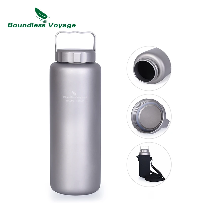 

Boundless Voyage 1050 ml/600ml Titanium Water Bottle Outdoor Cycling Camping Leak-Proof Sport Bottle Ultralight Coffee Canteen