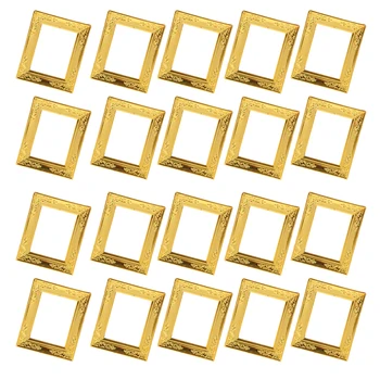 

20Pcs 1:12 Dollhouse Miniature Gold Vintage Rahmen Photo Frame Wall Ornament