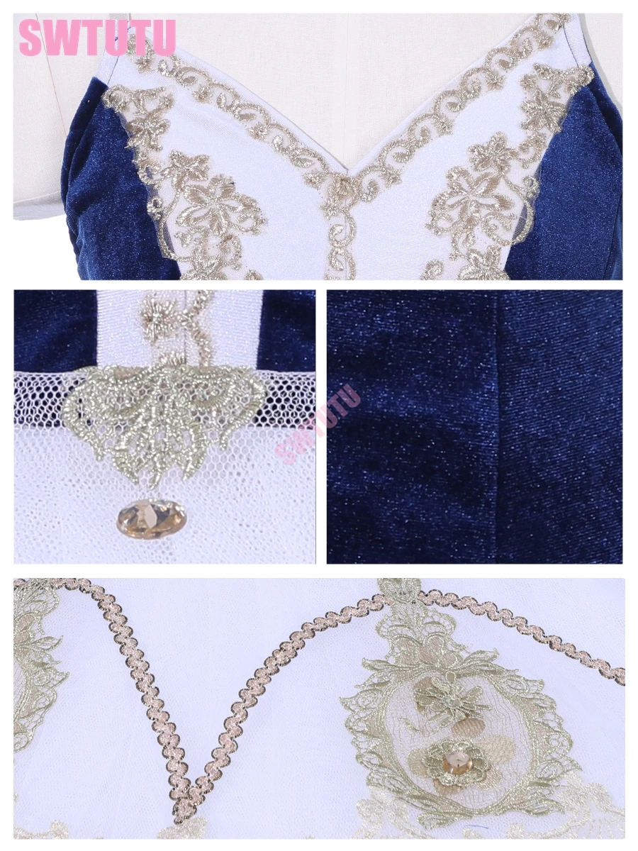 Newest Women navy blue nutcracker performance tutu dress girls custom made professional platter pancake tutu child BT9205