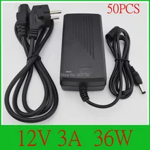 50 шт. 12 V 3A высокого качества 36 Вт светодиодный Мощность адаптер для Светодиодный свет или ЖК-дисплей монитор свяжитесь с нами. ЕС. AU. Штепсельная Вилка DC 5 мм x 2 мм-2,5 мм