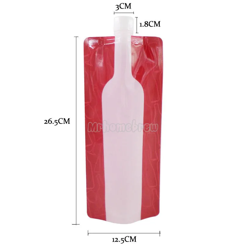 Foldable Wine Bottle Reusable Bag Portable Travel Plastic Collapsible Flask QK 