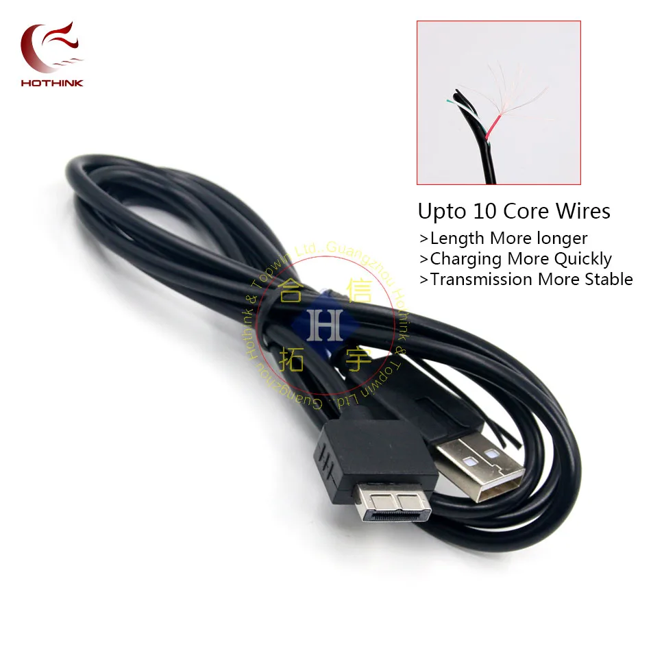 Hothink 1.2M Usb Data Transfer Sync Caricabatterie 2 In1 Cavo Per Ps Vita 1000 Psvita Psv1000 Fat