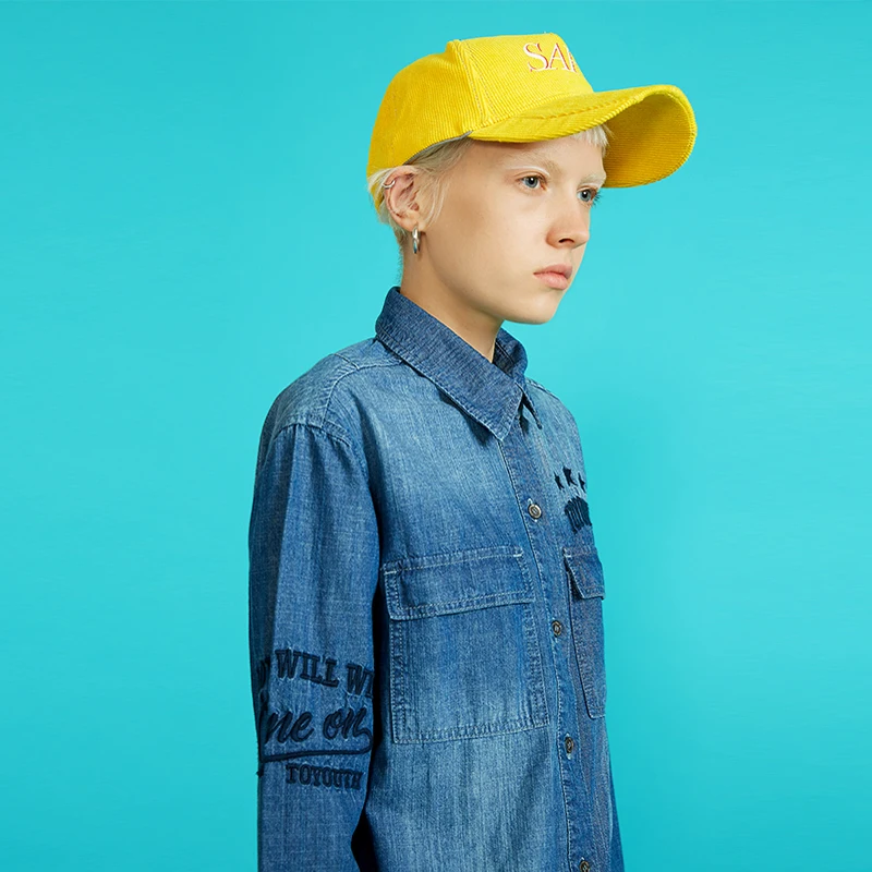 Toyouth Новый Chic Винтаж Демин блузка Для женщин Повседневное свободные джинсы Bloueses