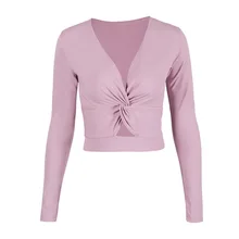 Женские короткие топы для занятий йогой и тренажерного зала, полые рубашки для йоги, топы для тренировок с длинным рукавом, спортивные футболки для фитнеса, бега, тренировочная спортивная одежда