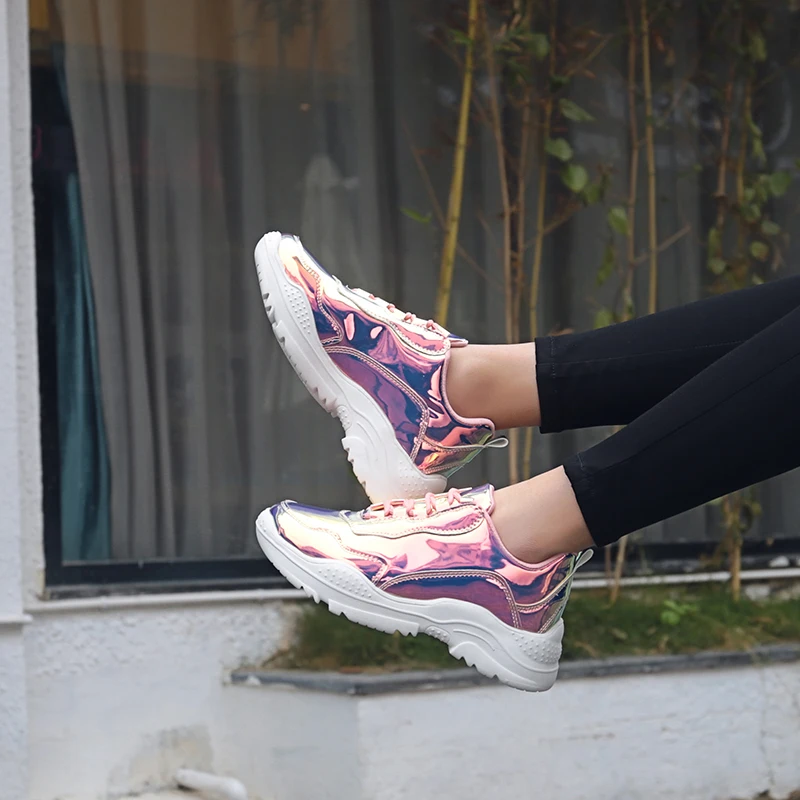 

2019 New Original Women Gym Shoes chunky sneakers high colour Shoes Triple Vulcanize Breathable Comfortable 809 Chunky Sneakers