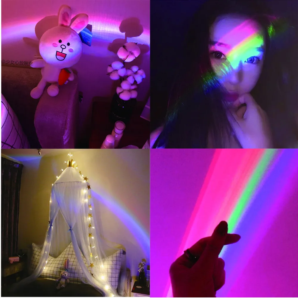 Jiaderui 3D Night Lights Amazing Rainbow Projector Baby Night Lights
