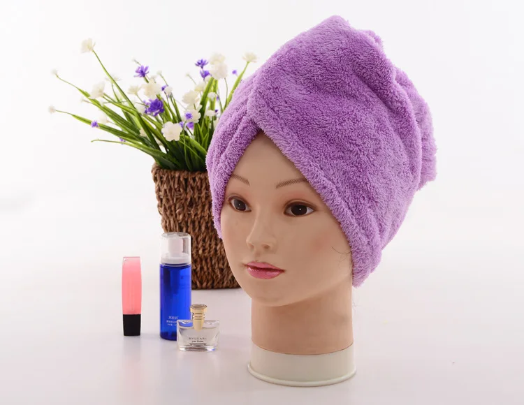 Быстрый волшебный фен из микрофибры для волос, быстросохнущее полотенце, тюрбан, шапка для ванной, Прямая поставка - Цвет: Purple