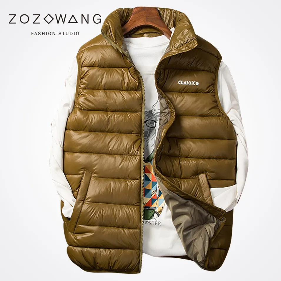 

Zozowang 2017 Spring Autumn Men Vests Thick Warm Waistcoats Tank Jackets Men Fashion Vests BLACK RED BLUE GREEN Free Shipping