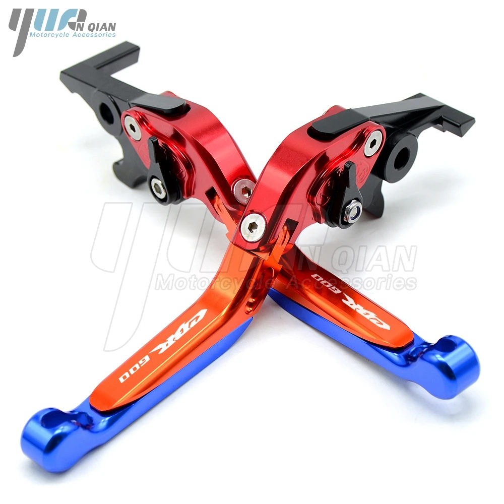 Мотоцикл Алюминий тормоза сцепления рычаги для Honda CBR 600 F2, F3, F4, F4i 1991-2007 CBR600 cbr600 2006 2005 2004 2003 2002 2001 - Цвет: BKRD ORBU