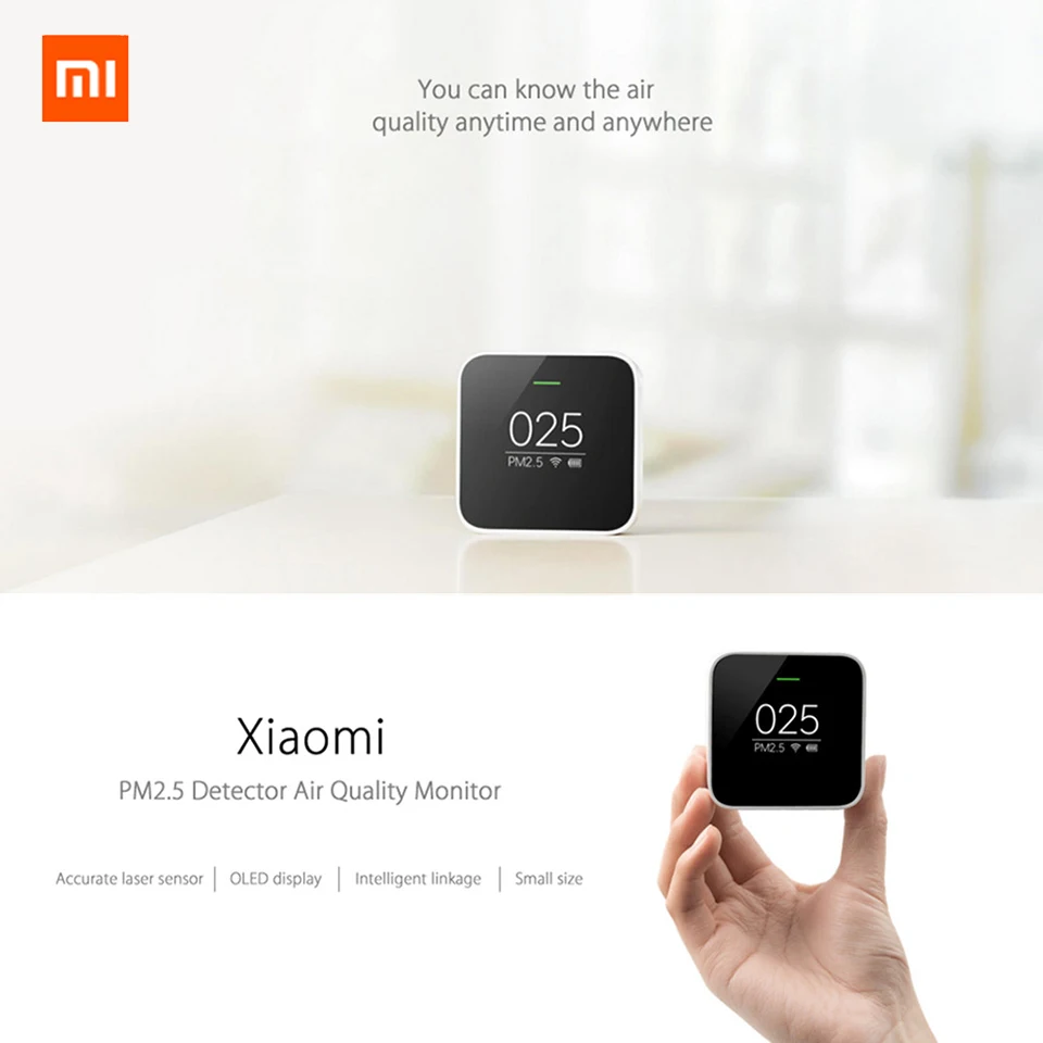 Original Xiaomi Mijia PM2.5 Detector Xiaomi Air Quality Tester OLED Screen Smart Sensor Smart Contr