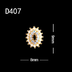 10 шт./лот Новое японское сердце алмаз кролик с жемчугом стразы металлический сплав украшения для ногтей - Цвет: D407